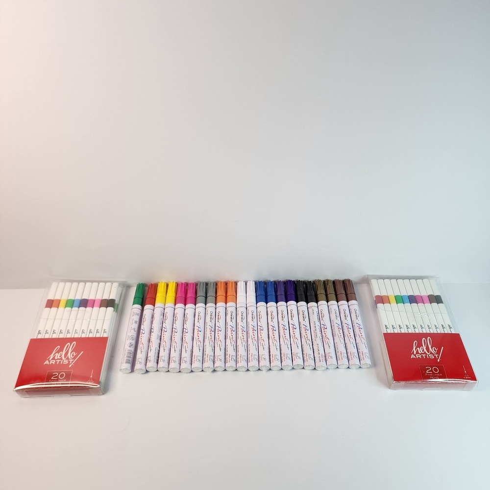 21 Overseas paint markers w/ 2 sets of Hello Artist fineliner pens
